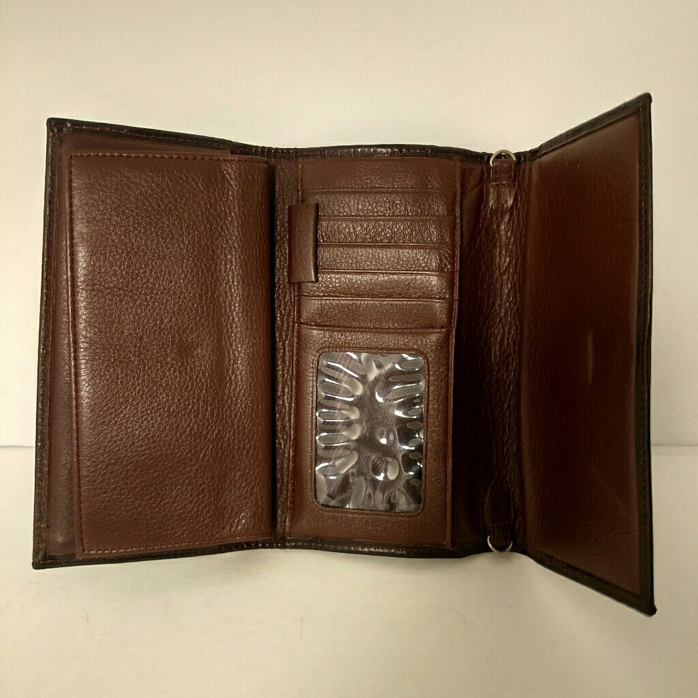 Brighton Brown Vintage  Weaved Leather Wallet - Picture 4 of 8